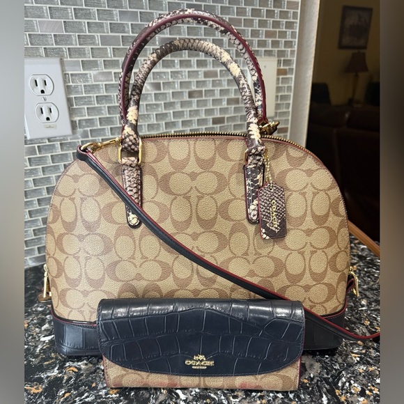 COACH Sierra Satchel and Wallet 
Signature Exotic Mix (RARE) - Picture 1 of 16